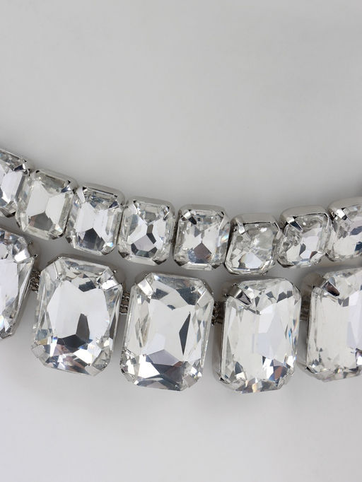 Чокер-колье Сияние дуэт, цвет белый в серебре, 36 см