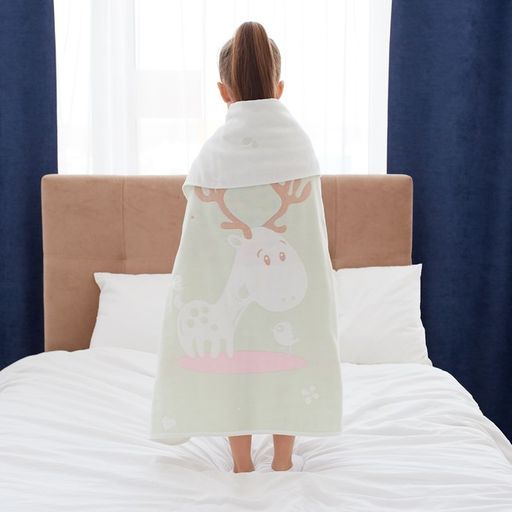 Полотенце детское Крошка Я Оленёнок 95х1005 см, цвет зелёный, 100% хлопок, 280 г/м2  фото 9