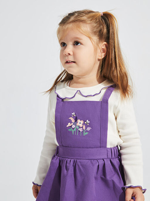 Bebe Yaka K?sa Kollu Nak?? Detayl? K?z Bebek 3l? Tak?m - Waikiki фото 3