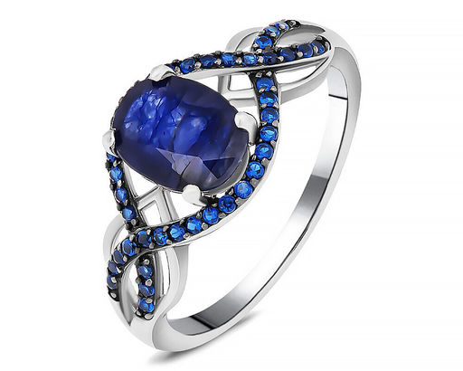 Кольцо, сапфир корунд , наносапфир, SL-RIC107