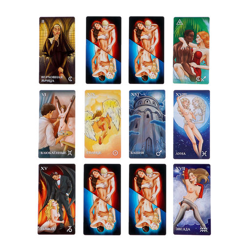 Карты таро «78 оттенков страсти», карты гадальные, 78 карт, 6.3×12 см, с мешочком