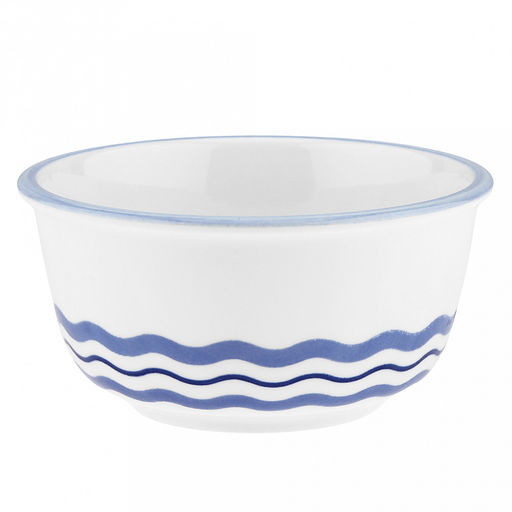 "Синий полосатик" Салатник фарфоровый 800мл, д15,5см, h7,4см, отводка, белый (Китай)