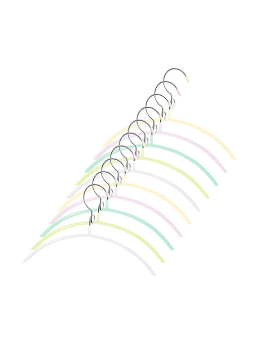 VAL KH-L33S10 Вешалка мет., 33*17.5*1.2 см, набор 10 шт., б/перекл., с крючком д/экон. места, цвет., шт - Valiant фото 6