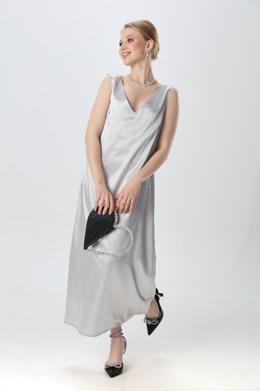Платье NIKVA н1014-3 серебро  фото 5