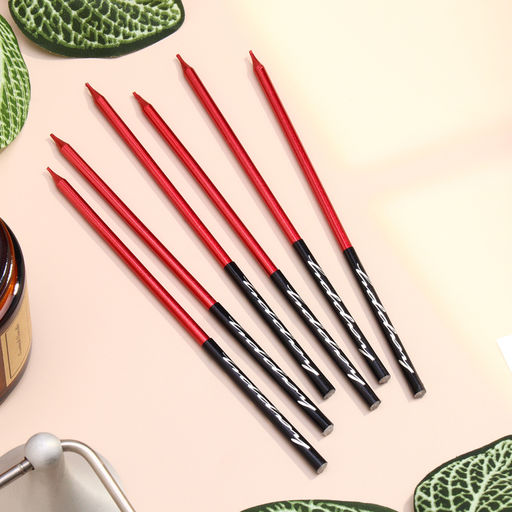 Свечи в торт Праздник, 6 шт, 14,5 см, красный с чёрным - Страна карнавалия фото 4