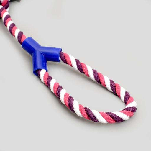 Игрушка канатная Узел с ручкой, до 100 г, до 42 см, микс цветов - Пижон фото 4