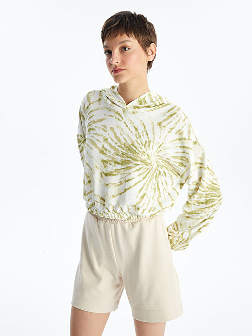 Batik Desenli Uzun Kollu Oversize Kad?n Hoodie