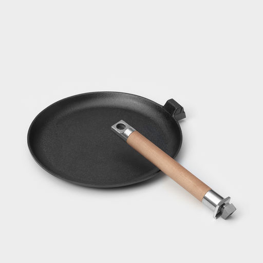 Сковорода блинная Wild Kitchen, d=24 см, лопатка и губка в комплекте, чугун  фото 5