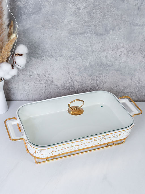 Мармит с подогревом 2,5 л Белое золото / WG-694-2.5 /уп 6/ керамическая чаша на подставке с подогревом - Галеонтрейд фото 4