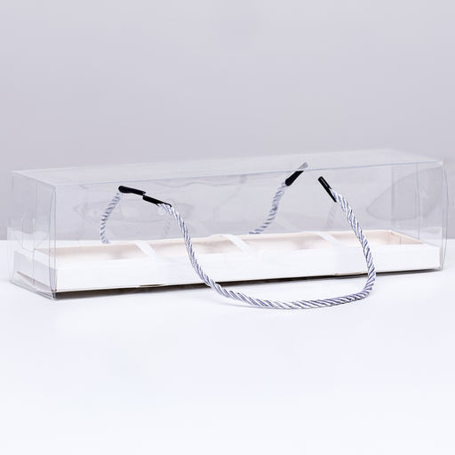 Кондитерская упаковка для кексов, белая, 29.5×7.8×7.8 см