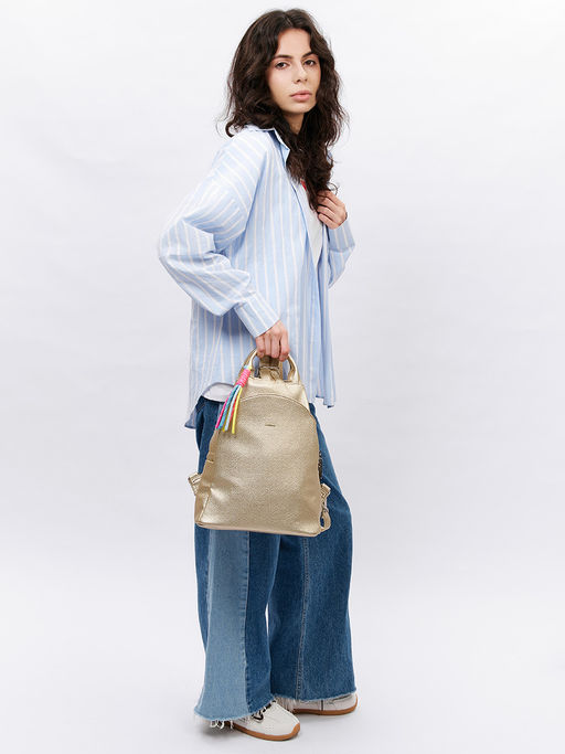 LACCOMA рюкзак Адель-золотистый эко кожа хлопок фото 2