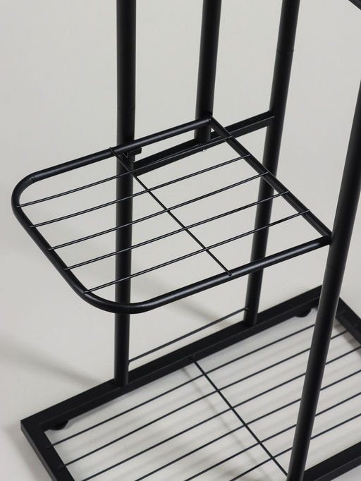 Подставка для цветов Greengo, 4 полки, 43×22×82 см, напольная, металл, чёрная
