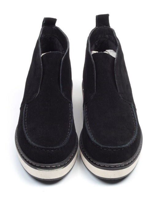 01-5173-2 BLACK Ботинки демисезонные (натуральная замша, байка)