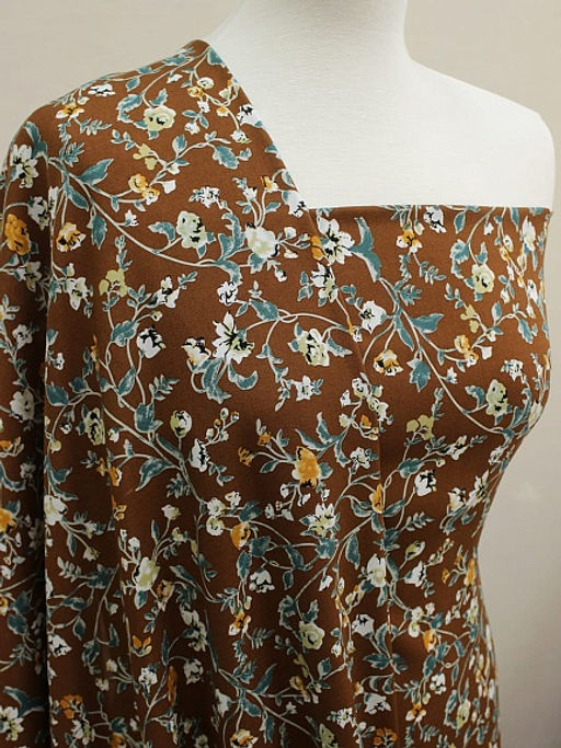 Штапель Теплые воспоминания цв.корица, ш.1.45м, вискоза-100%, 110гр/м.кв - Купава фото 2