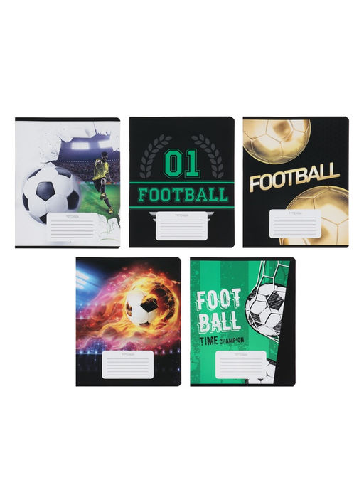 Цена за 6 шт. Тетрадь 12 листов в клетку, Calligrata «Футбол», МИКС