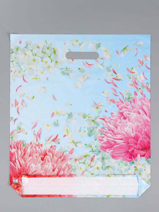 Цена за 50 шт. Ассорти подарочных пакетов полиэтиленовых с вырубной ручкой, 38?45 + 3 см, 50 мкм