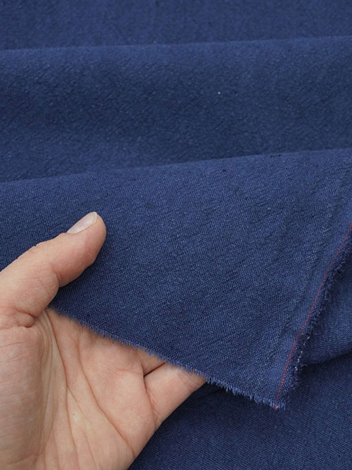 Крапива Рами (Ramie) с хлопком цв.Темно-синий, СОРТ2, ш.1.4м, крапива-50%, хл-50%, 210гр/м.кв - Купава фото 2