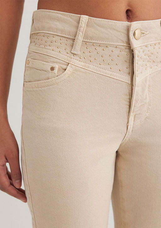 Martha Gold Premium Tasl? Krem Jean Pantolon - Mavi фото 7