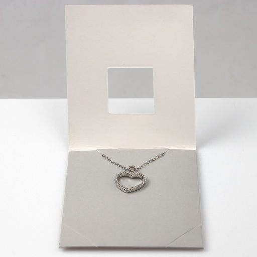 Кулон на цепочке «Подари счастье», циркон, сердце, белый в серебре, 45 см