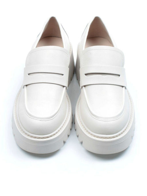 03-C1801-3 WHITE Лоферы женские (натуральная кожа)