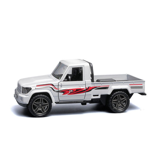Белый с рисунком инерционная машинка пикап die-cast , 1:32