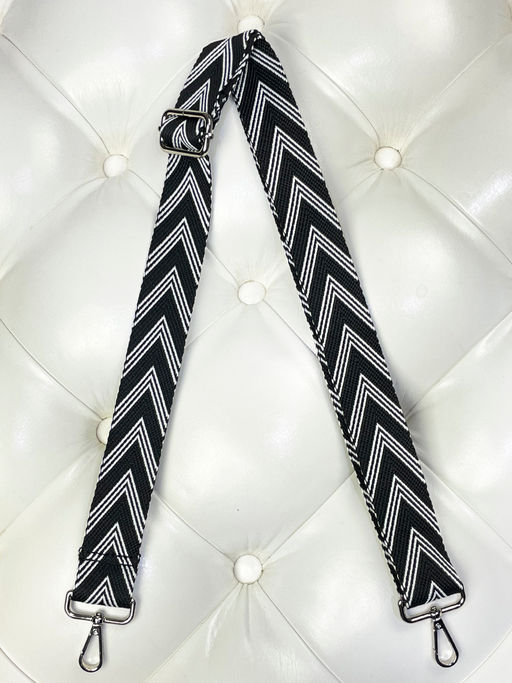 LACCOMA ремень 1000-V-3,8-черн/бел полиэстр