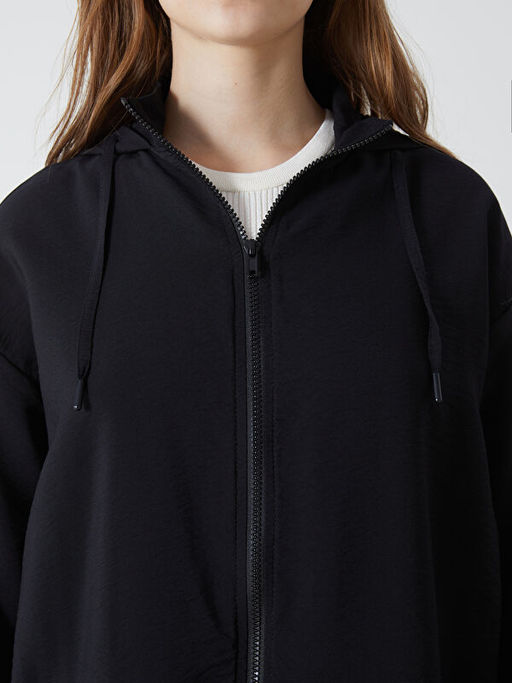 Kap??onlu D?z Oversize Kad?n Tunik