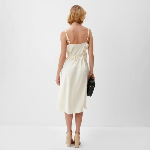 Платье женское короткое MINAKU: Casual Collection, бежевое, размер 48
