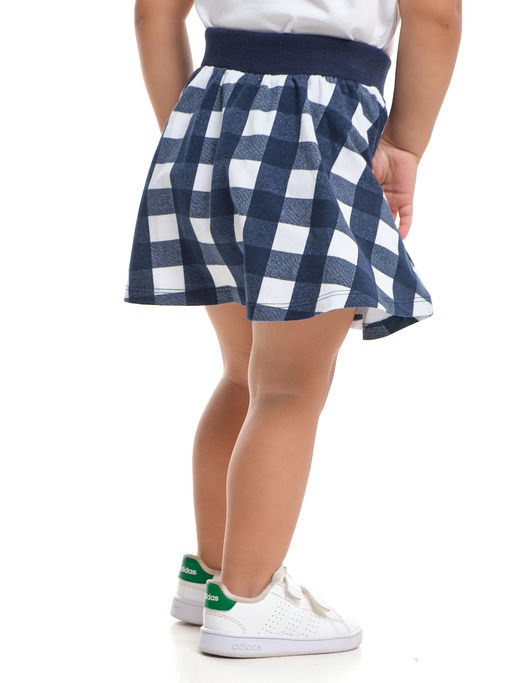 Юбка для девочки UD 1067 синяя клетка - Mini maxi фото 2