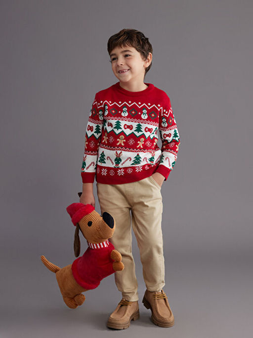 Y?lba?? Temal? Erkek ?ocuk Triko Kazak