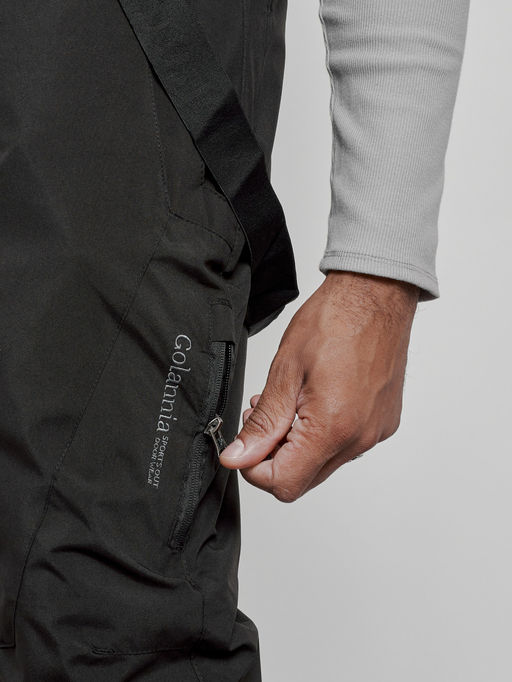 Полукомбинезон утепленный мужской зимний горнолыжный черного цвета 7431Ch - Colannia фото 35