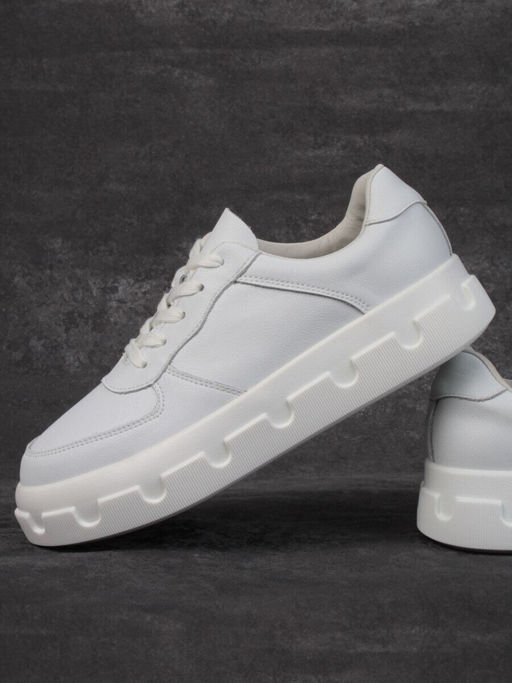 05-PDXL102-1 WHITE Кроссовки женские (натуральная кожа)