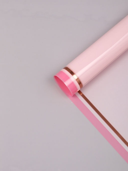 Цена за 20 шт. Плёнка для цветов «Двойная кайма», светло-розовый, 57×57±2 см