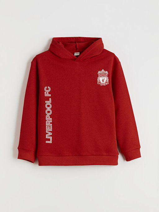 Kap??onlu Liverpool Bask?l? Erkek ?ocuk Sweatshirt