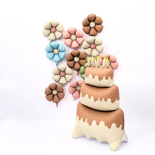 Воздушный шар фольгированный 60" «Сливочный торт», под воздух