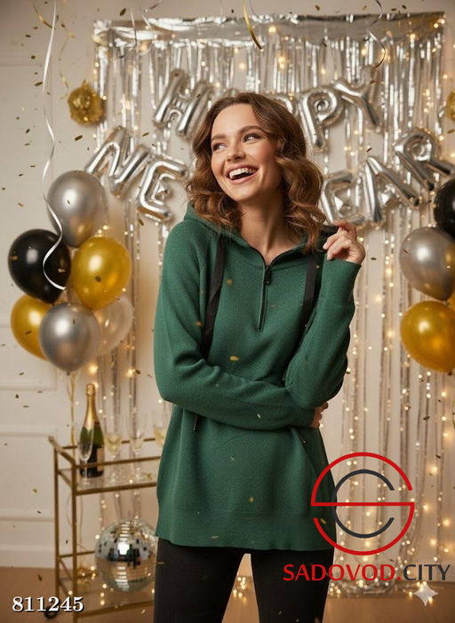 Женский шерстяной джемпер с капюшоном - Bruno фото 3