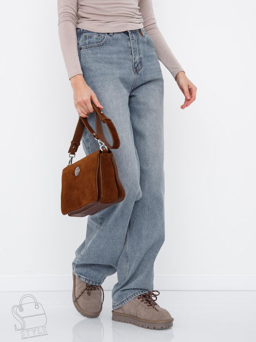 Сумка женская кожаная 1035CF brown Polina&Eiterou