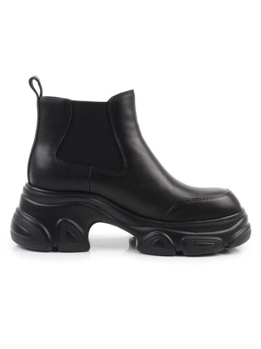 01-H23B-40A BLACK Ботинки демисезонные женские (натуральная кожа, байка)