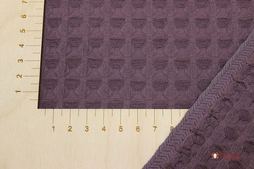 Вафельное премиум-полотно Бохо цв.темный коричнево-лиловый , ш.1.72м, хлопок-100%, 240гр/м.кв - Купава фото 2