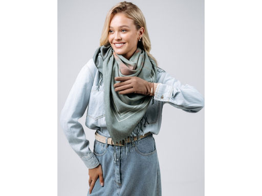 Платок Lanotti двухсторонний Сердце природы зелёный/№60