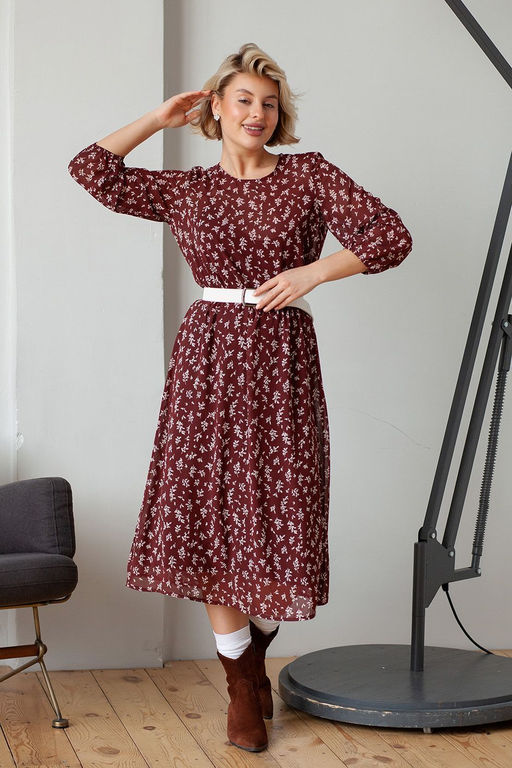 Платье МП-23 цветы на бордо - Took a look фото 2