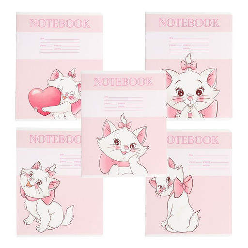 Цена за 20 шт. Тетрадь в клетку 18 листов, 5 видов МИКС, обложка мелованный картон, «Коты аристократы»