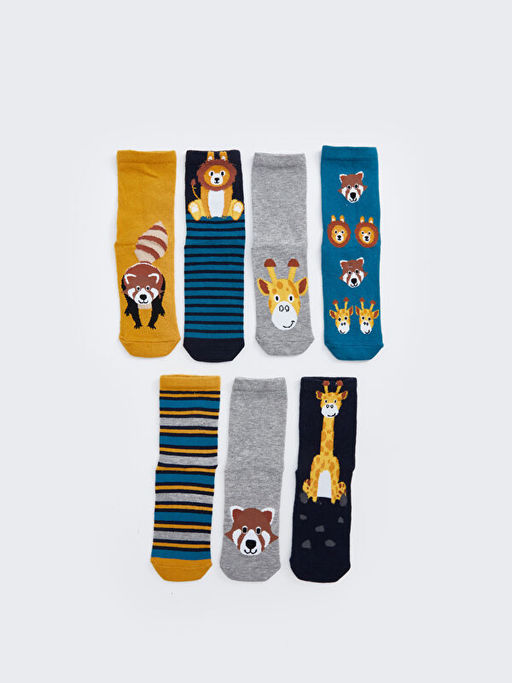 Desenli Erkek ?ocuk Soket ?orap 7li