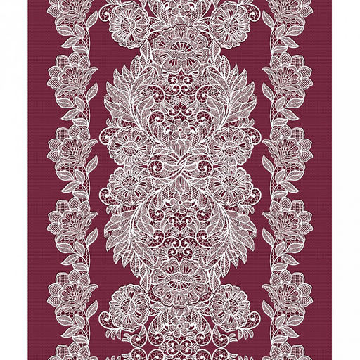 Дорожка столовая, сервировочная 50х150см "Кружева" бордо, хлопок "Премиум" 236г/м2, упаковка классическая 28х41см, "Домашняя мода" (Россия)