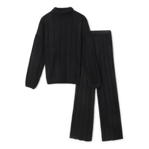 Костюм женский (джемпер, брюки) MINAKU: Knitwear Collection, размер 50-52, чёрный