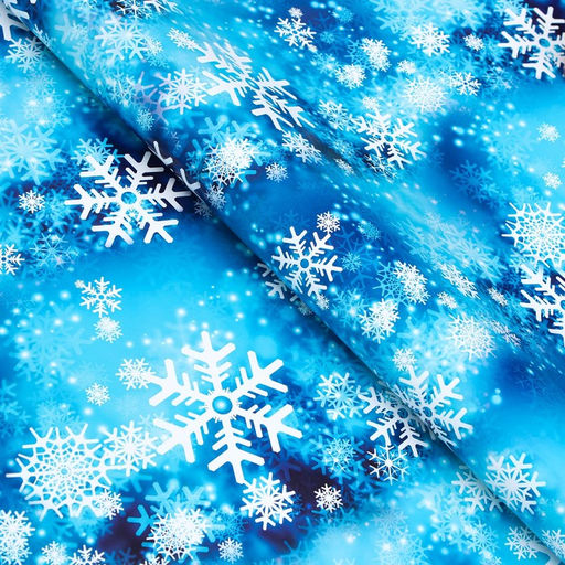 Бумага упаковочная новогодняя глянцевая «Снежинки», 70×100 см, 1 лист