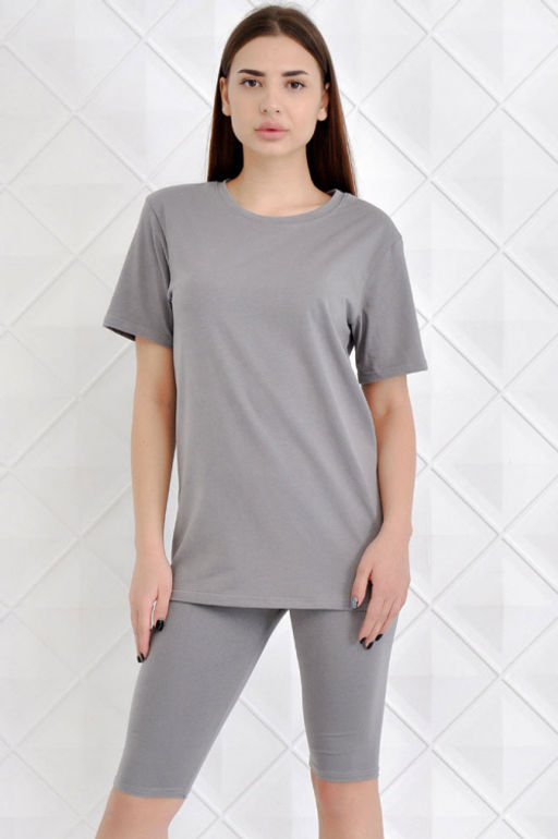 Арт. 5618 Костюм с бриджами 42-50 (5 шт) Цвет:верх- грязно-голубой, низ- грязно-голубой - Калинка фото 17