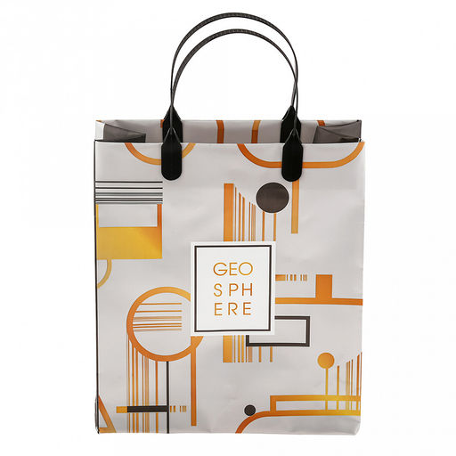 Пакет подарочный мягкий пластик с пластиковой ручкой 23х27см Геосфера, 150 мкм, ламинированный (Россия) - Домашняя Мода фото 2
