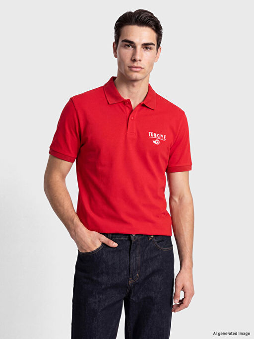 Polo Yaka T?rkiye Bask?l? Erkek Ti??rt