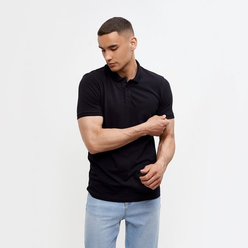 Футболка поло мужская MINAKU REGULAR FIT: чёрная, р-р 54